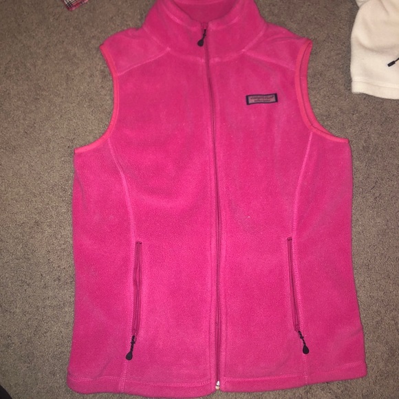 Vineyard Vines Pink Fleece Vest - Picture 1 of 3